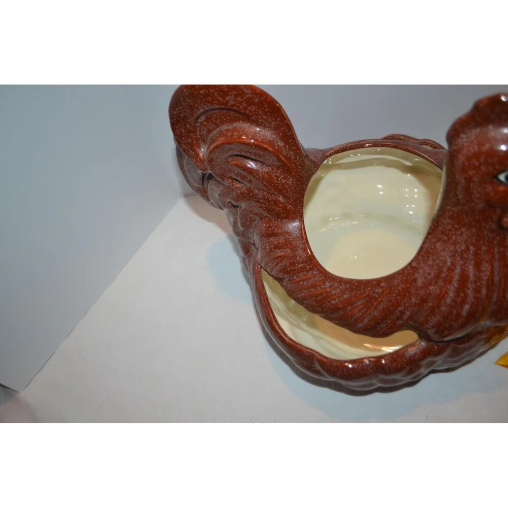 Vintage Chicken Planter 70s Catch All Rustic
